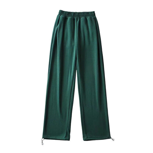 12 Color Loose Casual Foot Pants Women's Trousers Chic Dredging Sweatpants Straight Draw Rope Broad Leg Trousers Drag Floor Pants