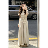 Good-Looking Ootd A Complete Set Of 2026 Summer New Short-Sleeved Women's Summer Long-Legged Trousers Lazy Casual Two Sets