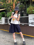 Summer New Three-Dimensional High-Waist College Wind Half-Dress Women Show Thin Tight Waist Casual Fashion Sports