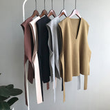 KANING Early Autumn Solid Color Knitted Vest Women 2026 Autumn And Winter New Loose Folding Tack Tice Tice Tice