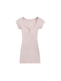 Spice Girls New Solid Color 2025 Summer Babes Heart Collar Thin Ass Hip Dress Skirt