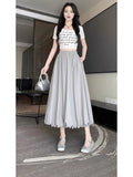 Summer New Long Dress Women's High-Waisted T-Girl Skirt Small White Half Dress Small Small Long Dress