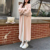 Imitation Of The Stinger Temperament Long Over The Knee Sweater Cardigan Women Autumn And Winter New Lazy Wind Loose Thick Knit Coat