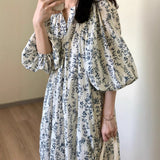 French Loose Age Reduction Dress Women's Summer Temperament Reduction Gentle Temperament With Thin Floral Dress