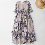 2026 New Spring And Summer Women's High-End Maid Dress Print Loose Retro Skirt