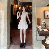 New Korean Version Of Student Polo Collar Dress Hot Girl Slimming Dress Women's Sleeveless Shirt Skirt