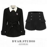 Fake Two Blazer Women 2026 Spring And Autumn Small Waist College Style High-End Black Suit Suit Woman