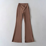 Spice Girls V Waist Design Casual Tight Flares Trousers High Waist Thin Fashion Casual Trousers