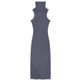 Light-Cooked High-End Feel Pure Windy High-Neck Dress Woman 2025 Summer Hottie Sexy Bag Ass Long Skirt