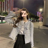 French Famous Lady Coarse Flowers, The Short Small Scented Coat Woman 2026 Spring And Autumn New Temperament Thin Open Shirt Top Woman