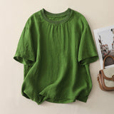 Real Shooting 2026 New Retro Dunshi Literary Top Women Splicing Thread Round-Neck Short-Sleeve Shirt Casual Jacket