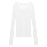 Spice Girls Sexy Slimper V-Neck Knitted T-Shirt Women's New Autumn Sunscreen Shirt Slim Thin Long-Sleeved Top