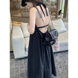 Sanya Wind Seaside Vacation Side-Hanging Neck Dress Thai Bali Beach Dress Xishuangbanna Tourism Wear