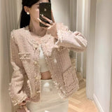 2025 Spring And Autumn New Lysum Coat Female Senior Sense French Top Temperament Gold Short Coat