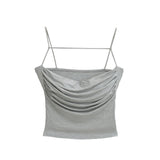Sexy Folded Bra Pad Small Vest Women's New Elastic Sling Belt Short Top