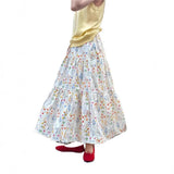 Broken Flower Tea Rests High Waist Half-Dress Woman's Spring 2026 New A Word Showing Thin And Gentle Style Long Skirt