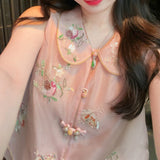 Pomegranate De Mulberry Silk Vest T-Shirt Small Shorts Girl 2026 Summer New Chinese Style Suit Pants Tide