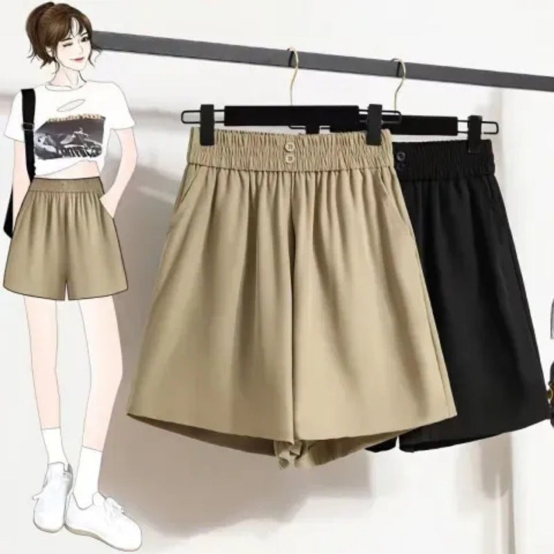 Shorts Women Summer Thin Loose Thin Ice Silk Cool Pants Small A Word Casual Broad Leg Pants High Waist