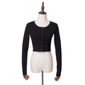 Spring Repair Single-Dcupuncture Knitted Cardigan Short-Sleeved Original Collar Coat Top