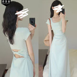 Fang Collar Dress Women's Summer 2025 New Royal Sister Style Thousands Of French Temperament Dress-In-The-Body-Style Ass Long Skirt