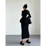 Pure Autumn And Winter Dress Femininity Bag Over The Knee Dress Babes Hooded Long Sleeves Long Skirt