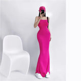 Spice Girls Net Red Fishtail Sling Dress Slings Waist Club Buddy Bottom Drag Skirt