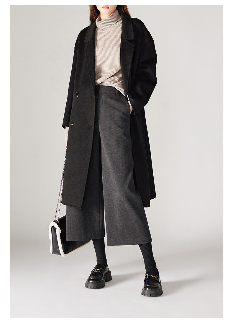 Specialty Quality Warm Eight-Point Broad Leg Pants 2026 Winter New Fashion Plus Thick Hairy Slacks Women's Pants