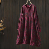 Medium-Long Crushed Flower Knitted Dress Women 2026 Autumn And Winter New Retro Cotton Silk Giant Good-Looking Early Autumn Sweater Skirt