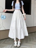 2025 New Summer Gentle Wind Bow Spliced Sweet White Dress Small One-Child Cake Long Skirt