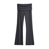 New Hottie Sexy Casual Flare Trousers Design Feel Thin Straight Broad Leg Pants Low Waist