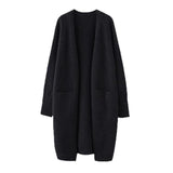 Lazy Wind Long Sweater Coat Women's Autumn And Winter New Korean Version Of Loose Pocket Knitted Open Shirt Outside