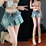Real Shooting 2026 Pure Wind Hottie Design Elastic Denim Half Skirt Skirt