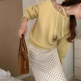 KANING Round Neck Hanging Neck Knitted Jersey 2026 Autumn New Korean Version Of Loose Design Sweater Woman