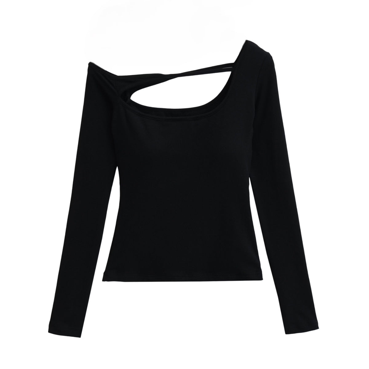 Pure Hottie Sexy Slim Thin Shoulder Long-Sleeved T-Shirt Inside The Bottom Blouse Plus Bra Slender