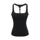 Spice Girls U-Necked Back Twisting Shersion Sling Sling Sports Fitness Bottom Sleeveless T-Shirt
