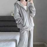 948 #Sports Suit Women 2025 Spring And Autumn Korean Version Of Loose Hooded Fashion Lazy Wind Casual Running Two Sets