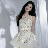 Girls Storm Bow Hanging Dress Female Summer Temperament Waist High-End Banquet Princess Skirt Skirt