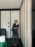 Two Stitched Half-Necked Long-Sleeved T-Shirts For Girls In Early Autumn Slimming Design Chic Coat