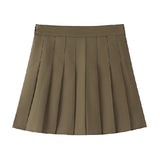 Safety Pants + Zipper + Button-Downed Skirt JK Uniform Korean Fashion Student Skirt Half Skirt Skirt