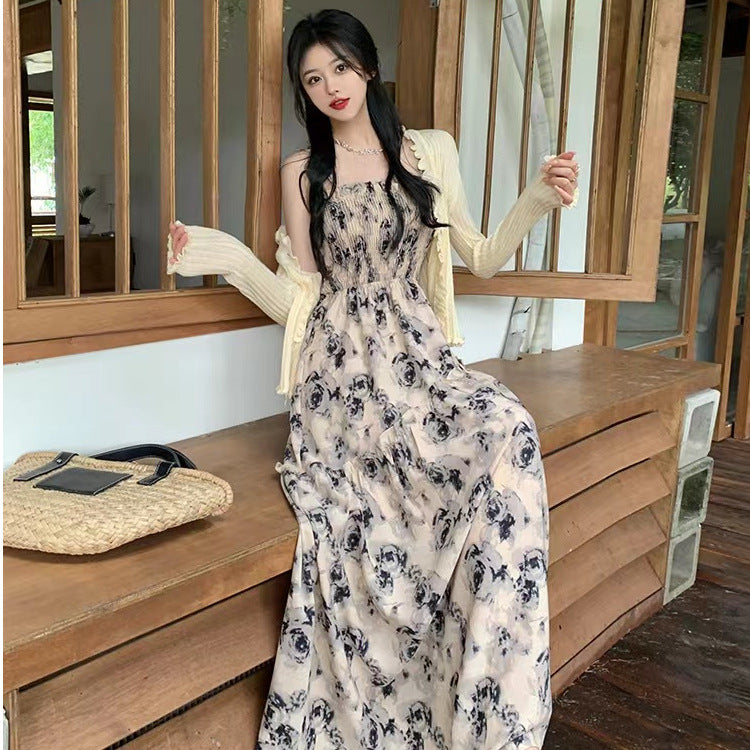 Temperament Stunning Sling Dress Summer 2025 New Holiday Style Super Xiansen Talling High-Rise Fasting Dress