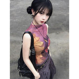 Fashion Pure Windy Sexy Sleeveless Small Vest Women Summer New Irregular Tight Slim Short Top