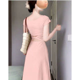Fang Collar Dress Women's Summer 2025 New Royal Sister Style Thousands Of French Temperament Dress-In-The-Body-Style Ass Long Skirt