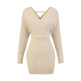 Yu Sister Hottie Temperament Thin V-Neck Knitted Dress Woman 2025 Autumn And Winter New Pure Want To Pack In The Hips Short Skirt