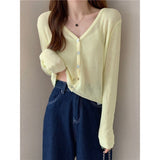 Collar Sunscreen Knitted Cardigan Women's Summer Thin Chic Air-Conditioning Shirt Coat High Waist Thin Short Hooded Top