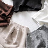 Tight-Tight High-Necked Long-Sleeved-Joined Women With Solid-Color Threaded T-Shirt T-Shirt Tops