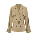 Qaqi Small Wind Coat Woman 2026 Autumn New High-End Atmospheric British Wind Waist Short Top