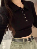 Purely Sexy Hottie Style Blo Dress Autumn And Winter Short Polo Collar Slimming Inside The Long-Sleeved T-Shirt Top