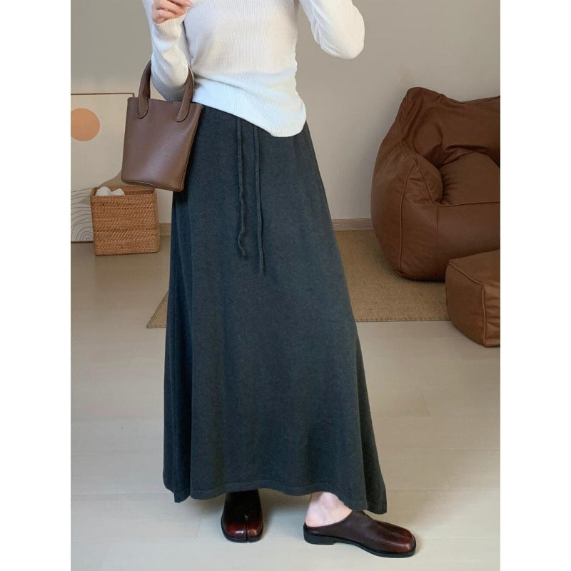 KANING Autumn Warm And Comfortable Knitted Skirt 2026 New Korean Edition Harvesting Skinny Mid-Dressed Skirt Woman