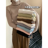 KANING Solid Color Pile Sweater Bottom Shirt 2026 Autumn And Winter New Sweet Wind Clear Pure Knitted Girl