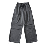 Vintage Water Wash Cotton Casual Workwear Trousers Women Autumn Babes Loose Draw Rope Wide Legs Parachute Trousers